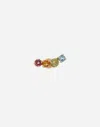 Dolce & Gabbana Single Earring In Yellow Gold 18kt With Multicolor Sapphires In Gold
