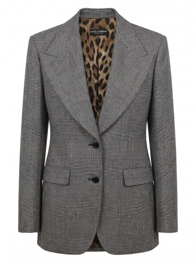 Dolce & Gabbana Single-breasted Blazer In Gray