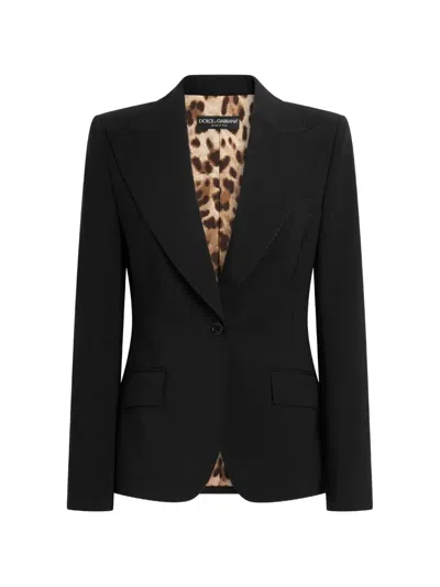 Dolce & Gabbana Single-breasted Buttoned Blazer In Black