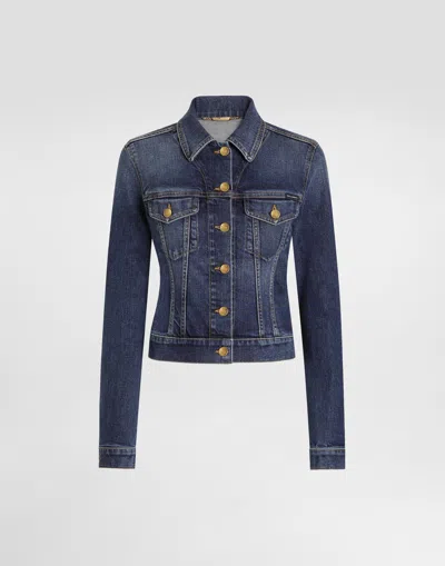 Dolce & Gabbana Single-breasted Denim Jacket In Multi