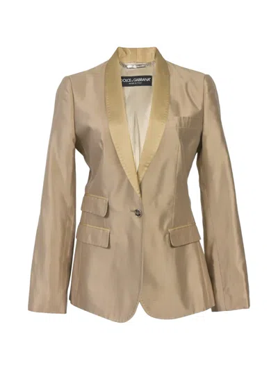 Pre-owned Dolce & Gabbana Single-breasted Four-pocket Blazer In Brown