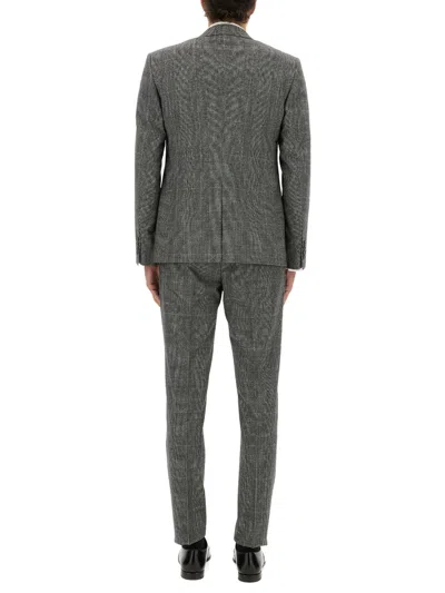 Dolce & Gabbana Single-breasted Glen Plaid Suit In Gray