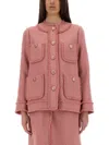 Dolce & Gabbana Rachel Tweed Single-breasted Collarless Jacket
