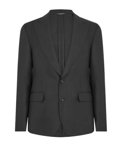Dolce & Gabbana Single-breasted Long Sleeve Suit Jacket In Black