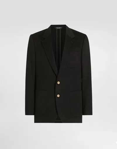 Dolce & Gabbana Single-breasted Portofino Cashmere Jacket In Black