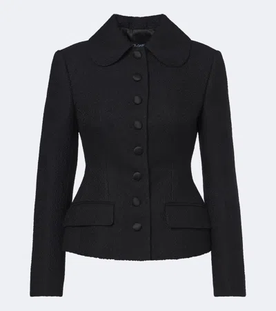 Dolce & Gabbana Single-breasted Wool And Silk-blend Blazer In Black
