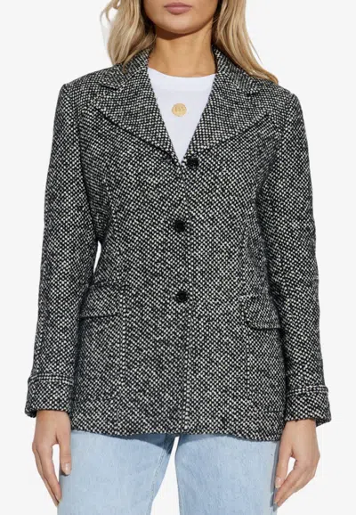 Dolce & Gabbana Single-breasted Wool Blazer In Gray