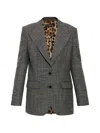 Dolce & Gabbana Single-breasted Wool Blazer In Grey
