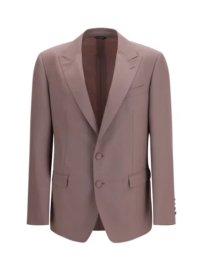 Dolce & Gabbana Single-breasted Wool Poplin Jacket In Purple