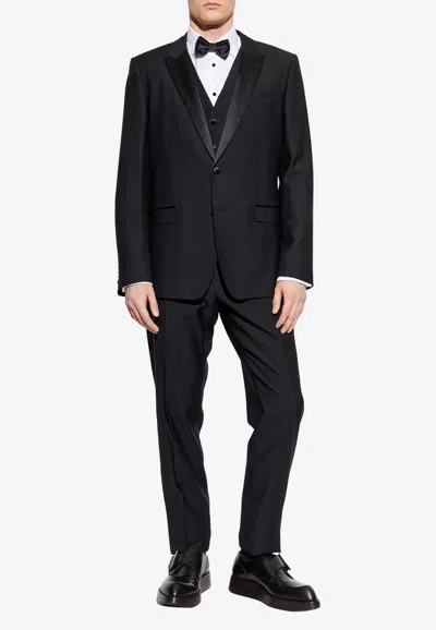 Dolce & Gabbana Single-breasted Wool Suit With Vest In Black