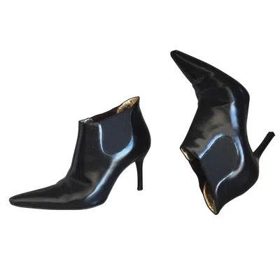 Pre-owned Dolce & Gabbana Size 36 / 6 Black Leather Ankle Boots / Booties