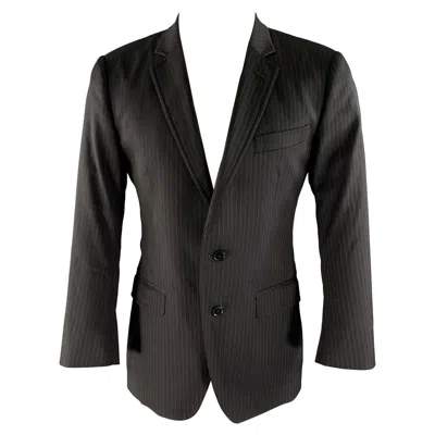 Pre-owned Dolce & Gabbana Size 36 Black Pinstripe Wool Blend Jacket
