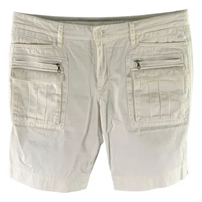 Pre-owned Dolce & Gabbana Size 36 Cream Cotton Cargo Shorts In White