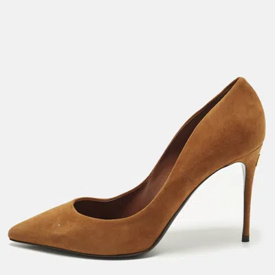 Pre-owned Dolce & Gabbana Size 39 Brown Suede Pointed Toe Pumps
