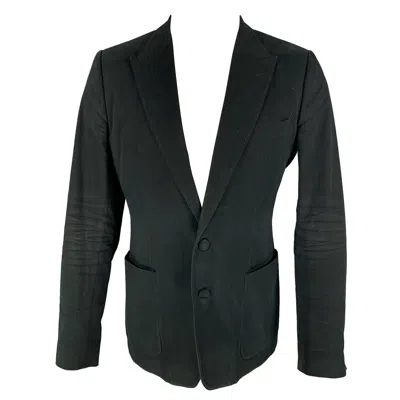 Pre-owned Dolce & Gabbana Size 40 Black Cotton Blend Notch Lapel Sport Coat