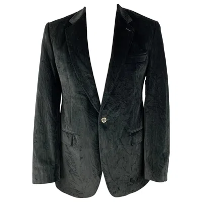 Pre-owned Dolce & Gabbana Size 40 Regular Black Cotton Velvet Sport Coat