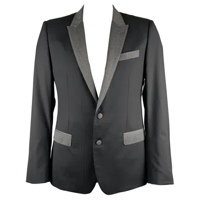 Pre-owned Dolce & Gabbana Size 42 Black Grey Wool Blend Sport Coat In Gray