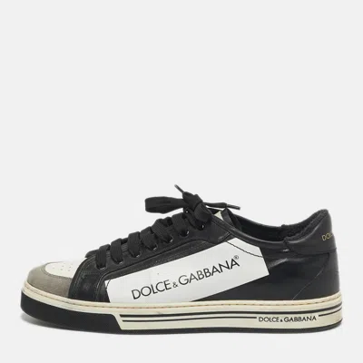 Pre-owned Dolce & Gabbana Size 42 Black Leather Low Top Sneakers
