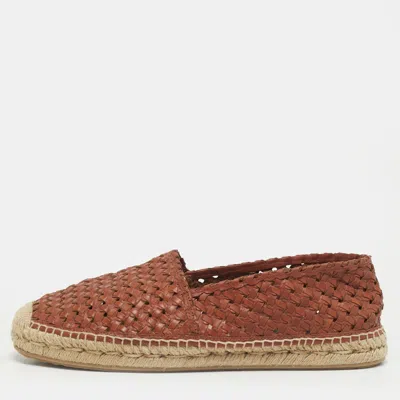 Pre-owned Dolce & Gabbana Size 43 Brown Woven Leather Slip On Espadrilles
