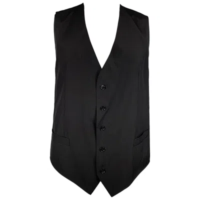 Pre-owned Dolce & Gabbana Size 44 Black Wool Buttoned Vest