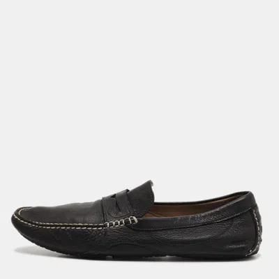 Pre-owned Dolce & Gabbana Size 45 Black Leather Penny Loafers