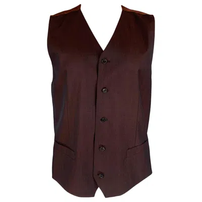 Pre-owned Dolce & Gabbana Size 46 Brown Wool Buttoned Vest