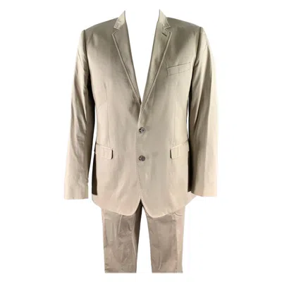 Pre-owned Dolce & Gabbana Size 46 Khaki Notch Lapel Suit In Sand