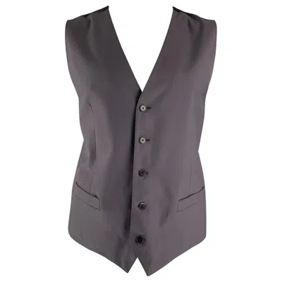Pre-owned Dolce & Gabbana Size 46 Solid Wool Buttoned Mauve Vest In Gray