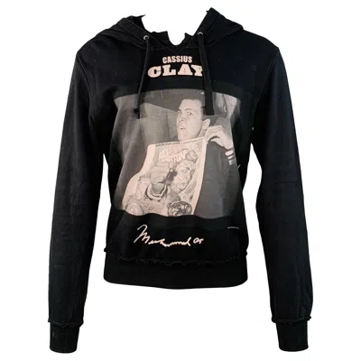 Pre-owned Dolce & Gabbana Size S Black Muhammad Ali Print Cotton Hooded Sweatshirt