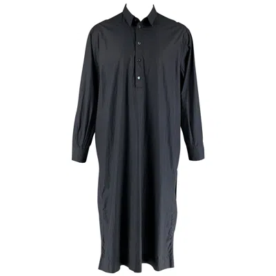Pre-owned Dolce & Gabbana Size S Navy Cotton Long Sleeve Caftan-shirt In Blue