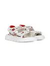 Dolce & Gabbana Sketchbook-print Touch-strap Sandals In White
