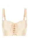 Dolce & Gabbana Stretch Polyester Blend Top With Underwire Cups In Neutral