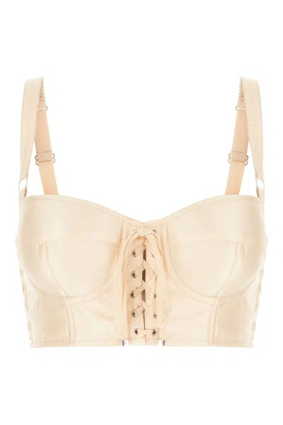 DOLCE & GABBANA SKIN PINK STRETCH POLYESTER BLEND TOP