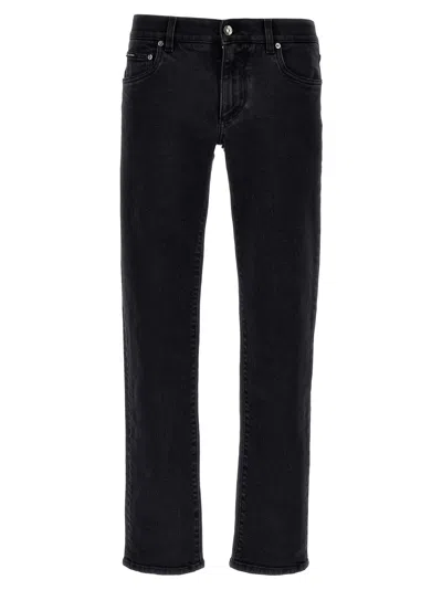 Dolce & Gabbana Blue Skinny Stretch Jeans In Black  
