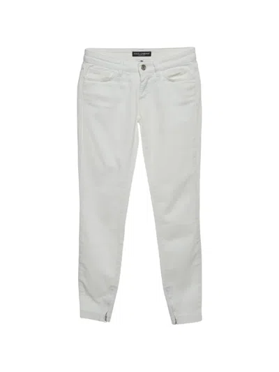 Pre-owned Dolce & Gabbana Skinny Jeans In White