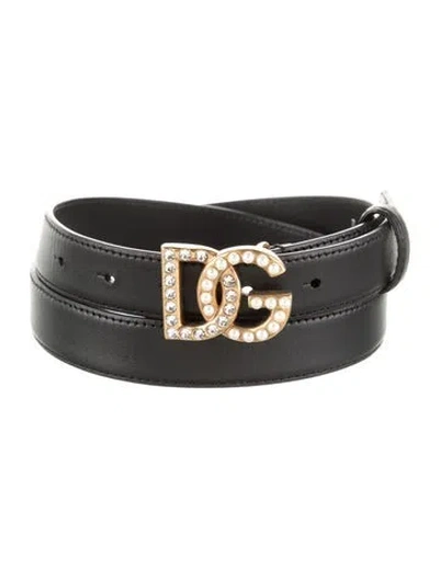 Pre-owned Dolce & Gabbana Skinny Leather Belt In Black