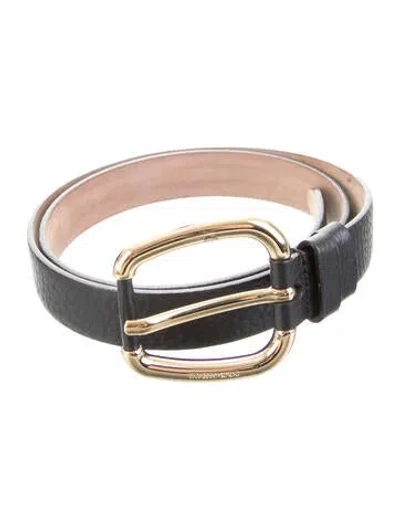 Pre-owned Dolce & Gabbana Skinny Leather Belt In Black