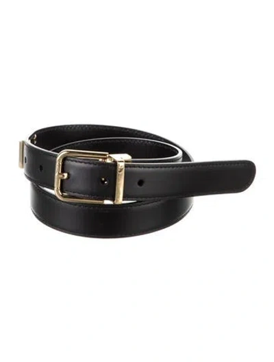 Pre-owned Dolce & Gabbana Skinny Leather Belt In Black