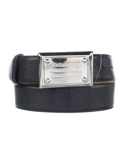 Pre-owned Dolce & Gabbana Skinny Leather Belt Kit In Black