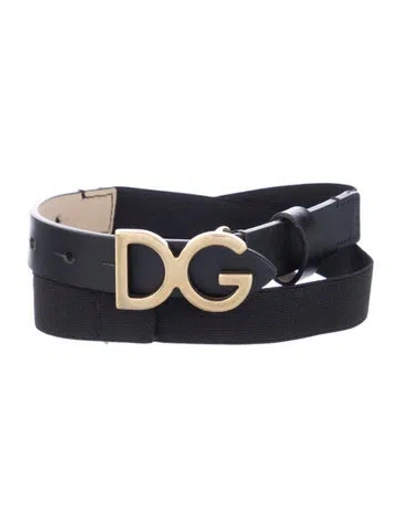 Pre-owned Dolce & Gabbana Skinny Leather Belt Kit In Black