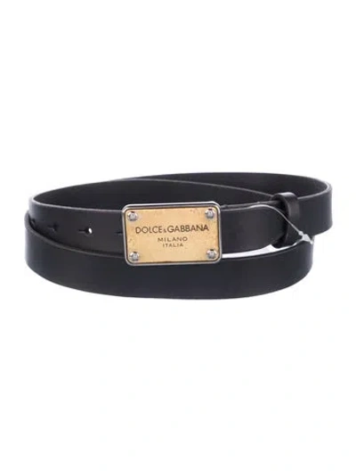 Pre-owned Dolce & Gabbana Skinny Leather Belt Kit In Black