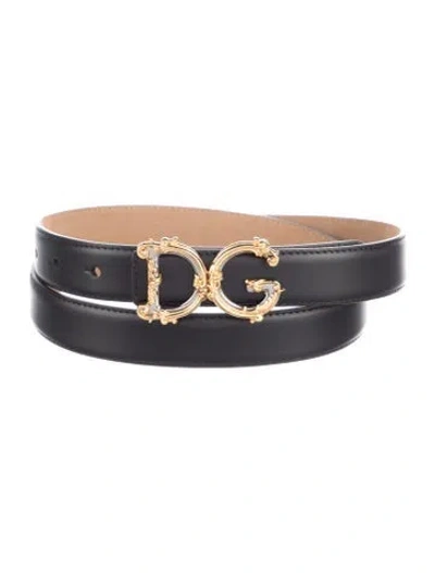 Pre-owned Dolce & Gabbana Skinny Leather Belt Kit In Black
