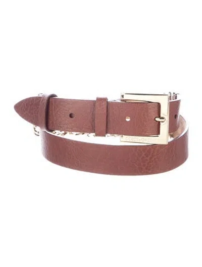 Pre-owned Dolce & Gabbana Skinny Leather Belt Kit In Brown
