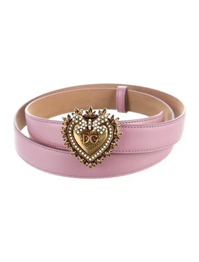Pre-owned Dolce & Gabbana Skinny Leather Belt In Purple