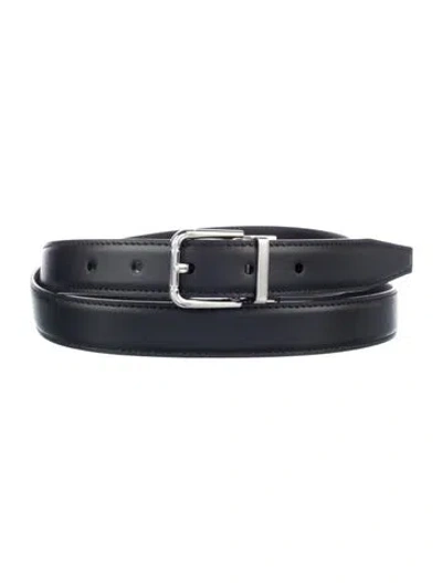Pre-owned Dolce & Gabbana Skinny Leather Belt W/ Tags In Black