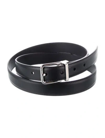 Pre-owned Dolce & Gabbana Skinny Leather Belt W/ Tags In Black
