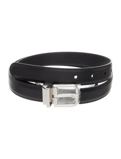 Pre-owned Dolce & Gabbana Skinny Leather Belt W/ Tags In Black