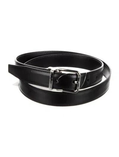 Pre-owned Dolce & Gabbana Skinny Leather Waist Belt In Black