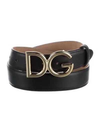 Pre-owned Dolce & Gabbana Skinny Leather Waist Belt In Black