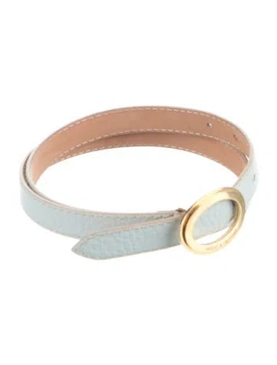 Pre-owned Dolce & Gabbana Skinny Leather Waist Belt In Blue
